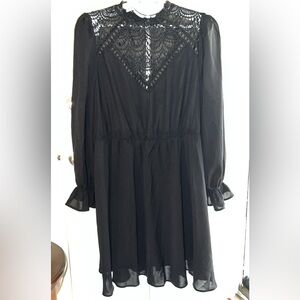 SHEIN- Elegant Black Dress with Lace Detail